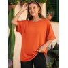 image:imageATHMILE Womens Oversized T Shirts Summer Tops Spring Casual Loose Fit Workout Short Sleeve 2026 Beach VacationOrange