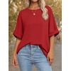 image:imageATHMILE Womens Oversized T Shirts Summer Tops Spring Casual Loose Fit Workout Short Sleeve 2026 Beach VacationRed