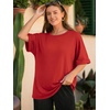 image:imageATHMILE Womens Oversized T Shirts Summer Tops Spring Casual Loose Fit Workout Short Sleeve 2026 Beach VacationRed