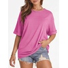 image:imageATHMILE Womens Oversized T Shirts Summer Tops Spring Casual Loose Fit Workout Short Sleeve 2026 Beach VacationRose Red
