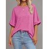 image:imageATHMILE Womens Oversized T Shirts Summer Tops Spring Casual Loose Fit Workout Short Sleeve 2026 Beach VacationRose Red