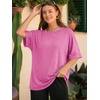 image:imageATHMILE Womens Oversized T Shirts Summer Tops Spring Casual Loose Fit Workout Short Sleeve 2026 Beach VacationRose Red