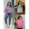 image:imageATHMILE Womens Oversized T Shirts Summer Tops Spring Casual Loose Fit Workout Short Sleeve 2026 Beach VacationRose Red