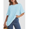 image:imageATHMILE Womens Oversized T Shirts Summer Tops Spring Casual Loose Fit Workout Short Sleeve 2026 Beach VacationSky Blue