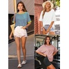 image:imageATHMILE Womens Oversized T Shirts Summer Tops Spring Casual Loose Fit Workout Short Sleeve 2026 Beach VacationStriped Pink  Green