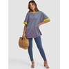 image:imageATHMILE Womens Oversized T Shirts Summer Tops Spring Casual Loose Fit Workout Short Sleeve 2026 Beach VacationStriped Pink  Green