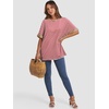 image:imageATHMILE Womens Oversized T Shirts Summer Tops Spring Casual Loose Fit Workout Short Sleeve 2026 Beach VacationStriped Red  White