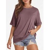 image:imageATHMILE Womens Oversized T Shirts Summer Tops Spring Casual Loose Fit Workout Short Sleeve 2026 Beach VacationWine Red