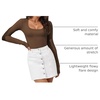 image:imageATHMILE Womens Scoop Neck Long Sleeve Tops Fashion Ribbed Knit Shirts Slim Fitted Casual Basic Tee T Shirt for Women 2026Abrown