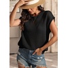 image:imageATHMILE Womens Spring Tops Summer Shirts Beach Vacation Crochet Cap Sleeve Knit Sweater Pullover Cute Fashion ClothesBlack