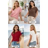 image:imageATHMILE Womens Spring Tops Summer Shirts Beach Vacation Crochet Cap Sleeve Knit Sweater Pullover Cute Fashion ClothesRed