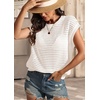 image:imageATHMILE Womens Spring Tops Summer Shirts Beach Vacation Crochet Cap Sleeve Knit Sweater Pullover Cute Fashion ClothesWhite