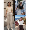 image:imageATHMILE Womens Summer Tops Square Neck Dressy Casual Blouses Ruffle Sleeve Cute Spring Beach Vacation CausalBlack