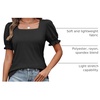 image:imageATHMILE Womens Summer Tops Square Neck Dressy Casual Blouses Ruffle Sleeve Cute Spring Beach Vacation CausalBlack