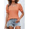 image:imageATHMILE Womens Summer Tops Square Neck Dressy Casual Blouses Ruffle Sleeve Cute Spring Beach Vacation CausalCoral