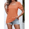 image:imageATHMILE Womens Summer Tops Square Neck Dressy Casual Blouses Ruffle Sleeve Cute Spring Beach Vacation CausalCoral