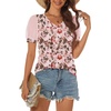 image:imageATHMILE Womens Summer Tops V Neck T Shirts Swiss Dot Puff Sleeve Tops Loose Casual TshirtsThe Butterfly