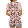 image:imageATHMILE Womens Summer Tops V Neck T Shirts Swiss Dot Puff Sleeve Tops Loose Casual TshirtsThe Butterfly