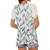image:imageATHMILE Womens Summer Tops V Neck T Shirts Swiss Dot Puff Sleeve Tops Loose Casual TshirtsThe Leaf Print