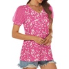 image:imageATHMILE Womens Summer Tops V Neck T Shirts Swiss Dot Puff Sleeve Tops Loose Casual TshirtsThe Pink Dots