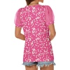 image:imageATHMILE Womens Summer Tops V Neck T Shirts Swiss Dot Puff Sleeve Tops Loose Casual TshirtsThe Pink Dots