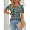 image:imageATHMILE Womens T Shirts Short Sleeve Summer Tops Pleated Dressy Casual Blouses Spring Clothes Beach Vacation 2026Floralblue