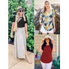 image:imageATHMILE Womens T Shirts Short Sleeve Summer Tops Pleated Dressy Casual Blouses Spring Clothes Beach Vacation 2026Floralblue