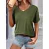 image:imageATHMILE Womens T Shirts Short Sleeve V Neck Summer Tops Basic Tees  Lightweight Breathable Casual Sorf Plus Size Spring Summer Tops ClothesArmy Green
