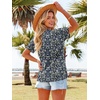 image:imageATHMILE Womens T Shirts Short Sleeve V Neck Summer Tops Basic Tees  Lightweight Breathable Casual Sorf Plus Size Spring Summer Tops ClothesBlue Flowers