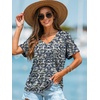 image:imageATHMILE Womens T Shirts Short Sleeve V Neck Summer Tops Basic Tees  Lightweight Breathable Casual Sorf Plus Size Spring Summer Tops ClothesBlue Flowers