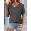 image:imageATHMILE Womens T Shirts Short Sleeve V Neck Summer Tops Basic Tees  Lightweight Breathable Casual Sorf Plus Size Spring Summer Tops ClothesDark Gray