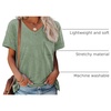 image:imageATHMILE Womens T Shirts Short Sleeve V Neck Summer Tops Basic Tees  Lightweight Breathable Casual Sorf Plus Size Spring Summer Tops ClothesGray Green