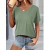 image:imageATHMILE Womens T Shirts Short Sleeve V Neck Summer Tops Basic Tees  Lightweight Breathable Casual Sorf Plus Size Spring Summer Tops ClothesGray Green