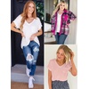 image:imageATHMILE Womens T Shirts Short Sleeve V Neck Summer Tops Basic Tees  Lightweight Breathable Casual Sorf Plus Size Spring Summer Tops ClothesLemon Yellow