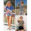 image:imageATHMILE Womens T Shirts Short Sleeve V Neck Summer Tops Basic Tees  Lightweight Breathable Casual Sorf Plus Size Spring Summer Tops ClothesLeopard