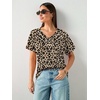image:imageATHMILE Womens T Shirts Short Sleeve V Neck Summer Tops Basic Tees  Lightweight Breathable Casual Sorf Plus Size Spring Summer Tops ClothesLeopard