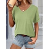 image:imageATHMILE Womens T Shirts Short Sleeve V Neck Summer Tops Basic Tees  Lightweight Breathable Casual Sorf Plus Size Spring Summer Tops ClothesLight Green
