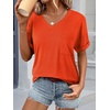 image:imageATHMILE Womens T Shirts Short Sleeve V Neck Summer Tops Basic Tees  Lightweight Breathable Casual Sorf Plus Size Spring Summer Tops ClothesOrange