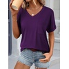 image:imageATHMILE Womens T Shirts Short Sleeve V Neck Summer Tops Basic Tees  Lightweight Breathable Casual Sorf Plus Size Spring Summer Tops ClothesPurple