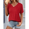 image:imageATHMILE Womens T Shirts Short Sleeve V Neck Summer Tops Basic Tees  Lightweight Breathable Casual Sorf Plus Size Spring Summer Tops ClothesRed