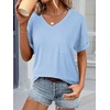 image:imageATHMILE Womens T Shirts Short Sleeve V Neck Summer Tops Basic Tees  Lightweight Breathable Casual Sorf Plus Size Spring Summer Tops ClothesSky Blue