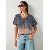 image:imageATHMILE Womens T Shirts Short Sleeve V Neck Summer Tops Basic Tees  Lightweight Breathable Casual Sorf Plus Size Spring Summer Tops ClothesTiedye Coral