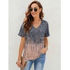 image:imageATHMILE Womens T Shirts Short Sleeve V Neck Summer Tops Basic Tees  Lightweight Breathable Casual Sorf Plus Size Spring Summer Tops ClothesTiedye Coral