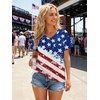 image:imageATHMILE Womens T Shirts Short Sleeve V Neck Summer Tops Basic Tees  Lightweight Breathable Casual Sorf Plus Size Spring Summer Tops ClothesUsa Flag