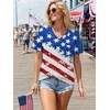 image:imageATHMILE Womens T Shirts Short Sleeve V Neck Summer Tops Basic Tees  Lightweight Breathable Casual Sorf Plus Size Spring Summer Tops ClothesUsa Flag