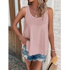 image:imageATHMILE Womens Tank Tops Sleeveless Eyelet Embroidery Scoop Neck Loose Fit Casual Summer Flowy Beach DarkPink