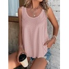 image:imageATHMILE Womens Tank Tops Sleeveless Eyelet Embroidery Scoop Neck Loose Fit Casual Summer Flowy Beach DarkPink