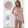 image:imageATHMILE Womens Tank Tops Sleeveless Eyelet Embroidery Scoop Neck Loose Fit Casual Summer Flowy Beach DarkPink