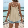 image:imageATHMILE Womens Tank Tops Sleeveless Summer Top Spaghetti Strap  Flowy Boho ClothesLoose Spring Shirt Loose FitBeach Vacation Camisole EyeletApricot