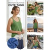 image:imageATHMILE Womens Tank Tops Sleeveless Summer Top Spaghetti Strap  Flowy Boho ClothesLoose Spring Shirt Loose FitBeach Vacation Camisole EyeletArmy Green